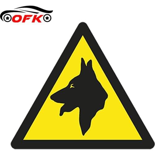 OFK DANGER DOG Warning Car PVC Sticker Caution for Laptop Fridge Bumper Tablet Waterproof Car Accessories