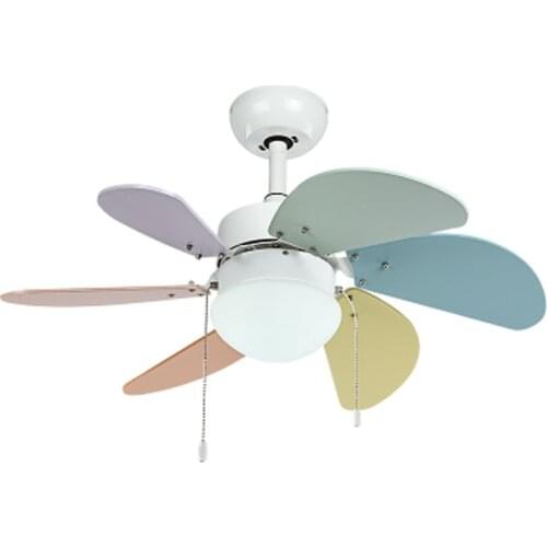 30 Inch Modern Study Led Ceiling Fan Light Concise Multicolour Bar Bedroom Fan Light Lovely Girl Kids room Light