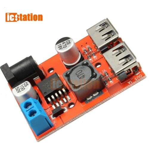 Smart Electronics DC-DC 9V/12V/24V/36V To 5V Dual USB Power Supply Module Vehicle Charging Solar 3A Voltage Regulator Board