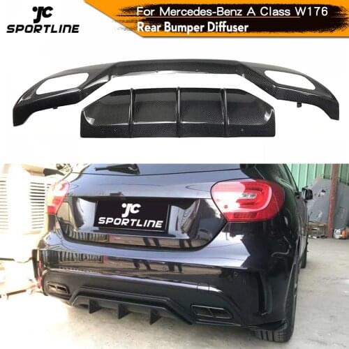 Carbon Fiber Rear Diffuser Lip Spoiler for Mercedes-Benz W176 A Class Sport A45 AMG A250 A260 A45 AMG 2013-2018 Skid Plate