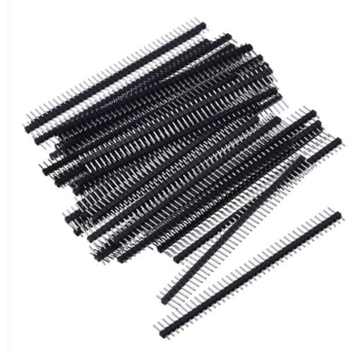 10pcs 40 Pin 1x40 Single Row Male And Female 2.54 Breakable Header Connector Strip Black