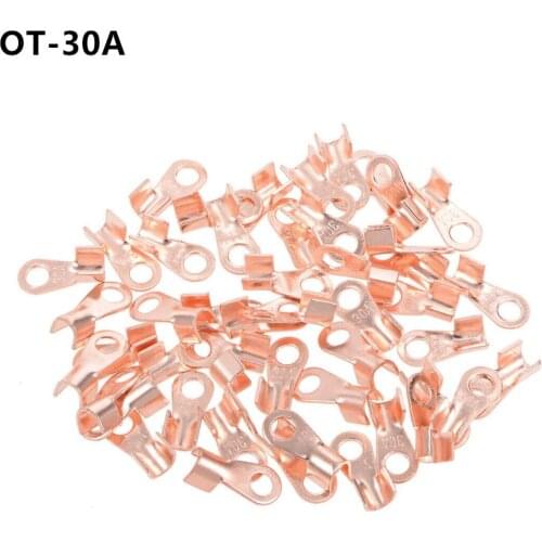 10Pcs OT-30A Copper Lug Cable Connector Terminal Crimping 2.5-6mm2 Cable Wire