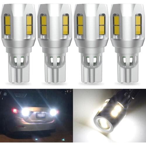 4pcs T15 W16W LED Canbus light Bulbs 10SMD 2835 Chips Error Free 920 921 Super bright led Car Backup Reverse Lights White 12V