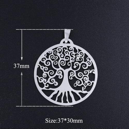 3pcs/lot 100% Stainless Steel Large Tree of Life diy Pendants for Necklace Wholesal Finding Charm Suppliers Never Tarnish