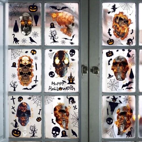 Big Removable Happy Halloween Stickers Blood Hands Halloween Decorations For Home Bathroom Toilet Horror Windows Wall Stickers