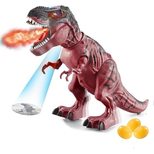 Electronic Walking Dinosaur Simulation Animal Model Walking Dinosaur Toy With Spraying Mist Laying Eggs 3D Projection Gift