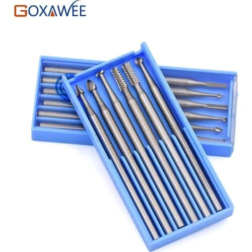 GOXAWEE Mini Rotary Tools Steel Burs Abrasive Tools For Dremel Tools Accessory Mini Drill Accessories 009# / 014# / 018# / 023