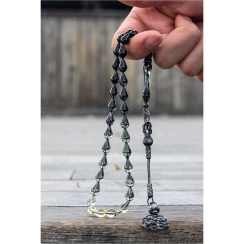 Drop Pattern Fire Amber Tasbih with Silver Tassels rosary is the most beautiful and original accessory very special gift