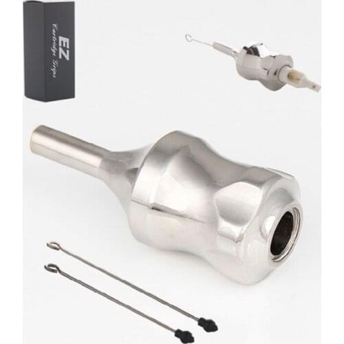 30mm EZ TAT2 Stainless Steel Cartridges Tattoo Grip with 2 Needle Bars for Cartridge Tattoo Needles and Machines 1PCS/LOT