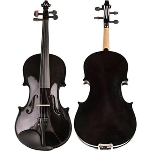 Maple Wood Student Fiddle Violino Oil Varnish Beginner Black Violin 4/4 3/4 1/2 1/4 1/8 Viola w/ Bow Shoulder Rest Case
