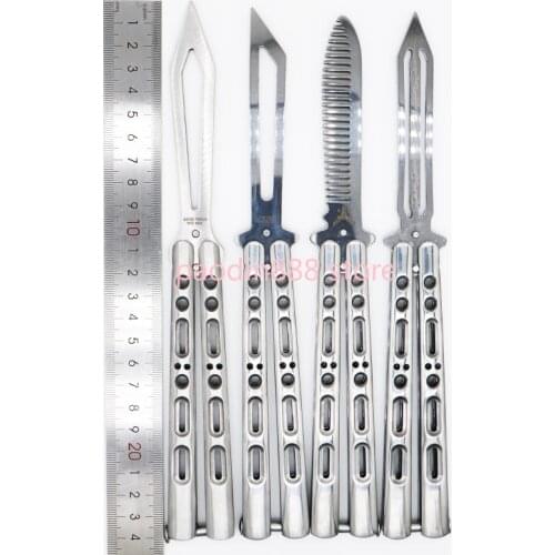 BALIPLUS YY Butterfly Trainer Knife Bushing System 3CR13MOV Blade Jilt Knife Not Sharp Hunting Knife Free-swinging EDC Knife