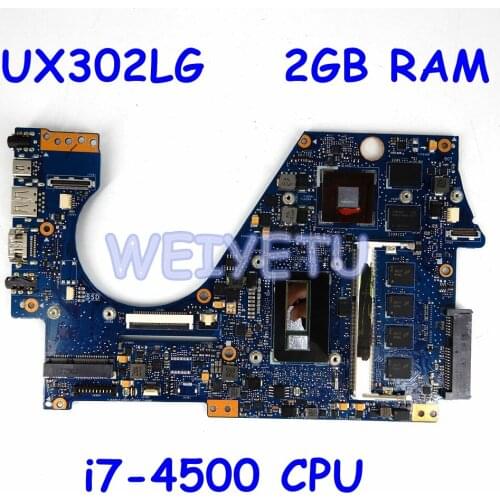 UX302LG Motherboard 2GB RAM i7-4500CPU GT730M/2G For ASUS UX302 UX302L UX302LG Laptop Motherboard UX302LG board test 100