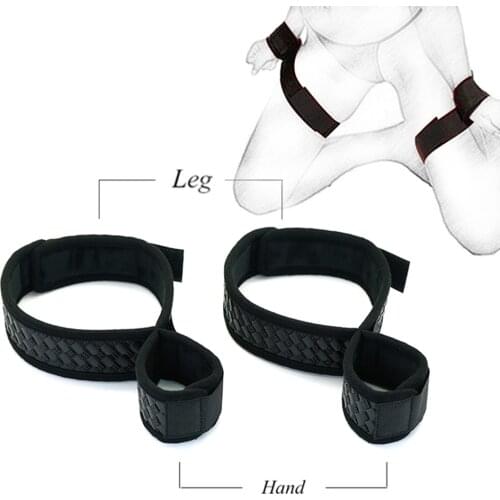 Handcuff Ankle-cuffs Adult Sex Toy for woman Fetish Restraint Bondage Strap Sexy Soft Wrist-to-Thigh Cuffs Cosplay Sex Products