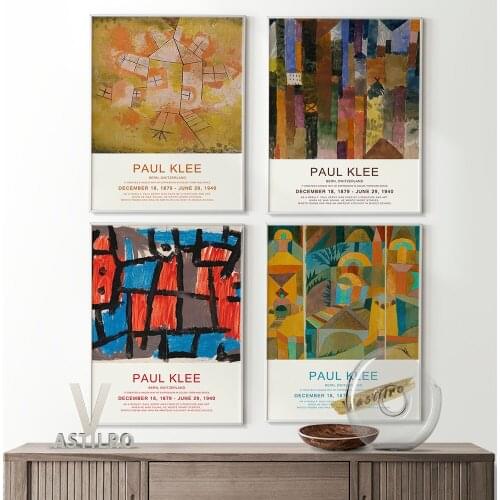 Paul Klee Exhibition Museum Poster Abstract Retro Wall Art Canvas Painting Vintage Prints Home Room Decor Gallery Wall Picture