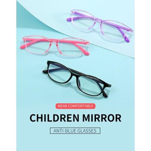 New fashion Retro Anti-blue light kids Boys girls eyeglasses Square Children eye Computer classic Black Plastic glasses