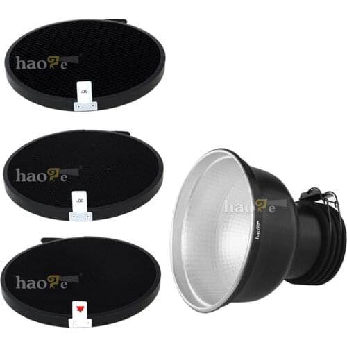 Haoge Zoom Reflector 2 with 10°/30°/50° Honeycomb Grids set for Profoto ProHead and Acute Head