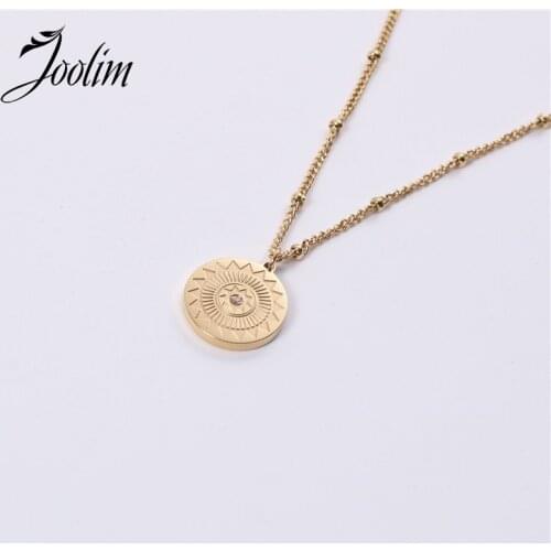 Joolim High Quality PVD Gold Finish Round Star Stainless Steel Necklace