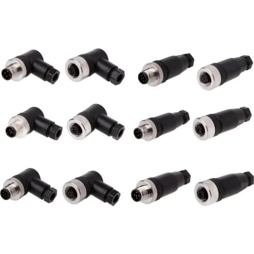 PG7 Sensor Connector IP67 4/5/8 Pin Male/Female Straight/Right Angle M12 Plug