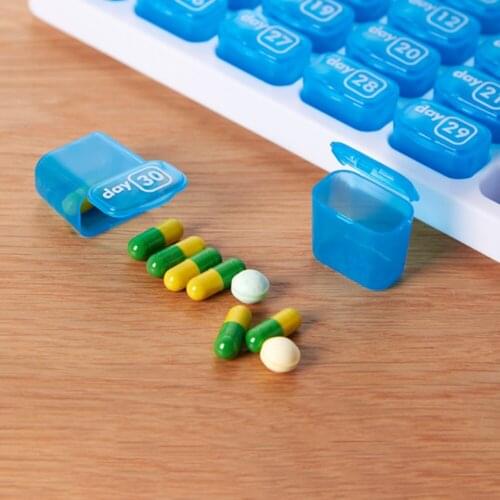 Convenient Medicine Box Tablet Dispenser 31 Grid Disk Drug Case Travel Storage Box Medicine Container Plastic Independent Grid