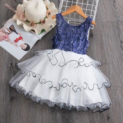 Summer Party Dress Girls Dresses Tutu Cake Layers Children Vestidos GirlsChildren Girls Clothing For 3-8 Years Casual Wear