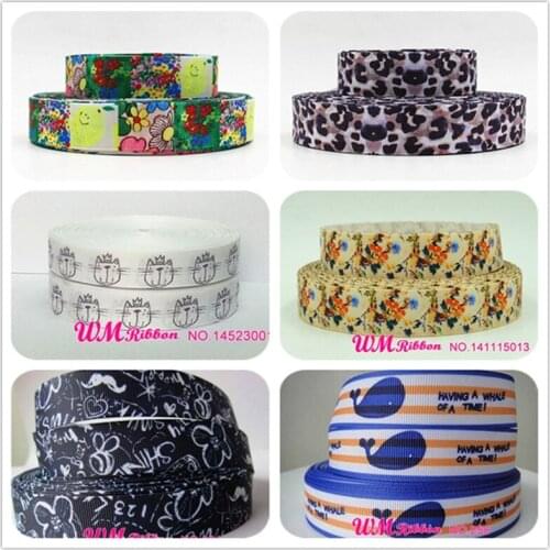Q&N wholesale/OEM Ribbon NT design 7/8inch 22mm Cute cartoon Printed Grosgrain Ribbon 50yds/roll free shipping