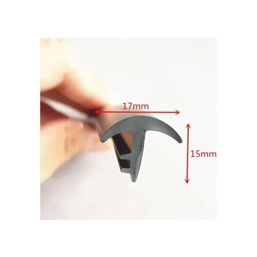 Rubber T Strip Glass Metal Wood Panel Edge Encloser Shield 17x15mm 1m Black
