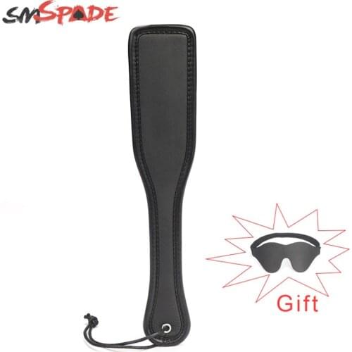 SMSPADE Black Dual-sided Faux Leather Varied Stimulation Paddles Adult Sex Toys Spanking Crop BDSM For Couples Erotic Toys
