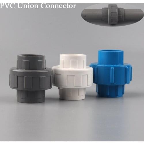 2Pcs PVC Pipe Connector 20 25 32 40mm Union Connectors Aquarium Tank Water Pipe Equal Fittings Irrigation Garden Water Connector