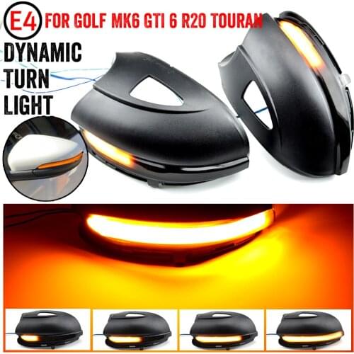 2pcs Rearview Mirror Dynamic Blinker Turn Signal LED Light For Volkswagen VW GOLF 6 VI MK6 GTI R line R20 Touran