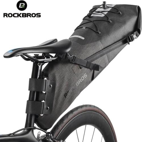 ROCKBROS Bike Bag Waterproof Reflective 10L Large Capacity Saddle Bag Cycling Foldable Tail Rear Bag MTB Road Trunk Bicycle Bag