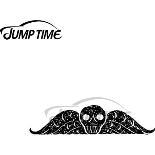 Jump Time 13 x 3.3cm For Winged Skull Vinyl Car Stickers Waterproof Personality JDM Assessoires Scratch-proof Window Decal
