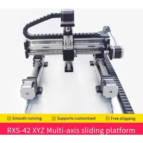 XYZ Automatic Gantry Robot CNC Linear Module Guide Ball Screw Rail Slide Motion Actuator Workbench Robotic Arm Z Axis 100 mm