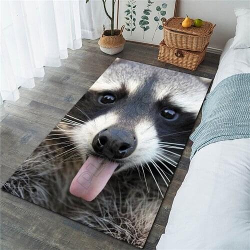 Funny Raccoon Rug 3D All Over Printed Carpet Mat Living Room Flannel Bedroom Non-slip Floor Rug 06