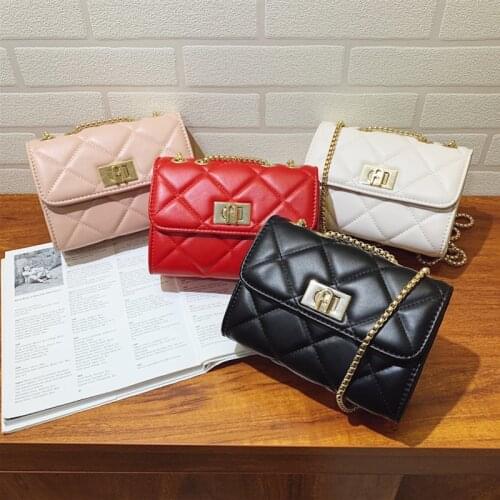 Womens bag fashion rhombic messenger bag mini chain bag messenger bag ladies shoulder bag wallet and handbag fashion wallet