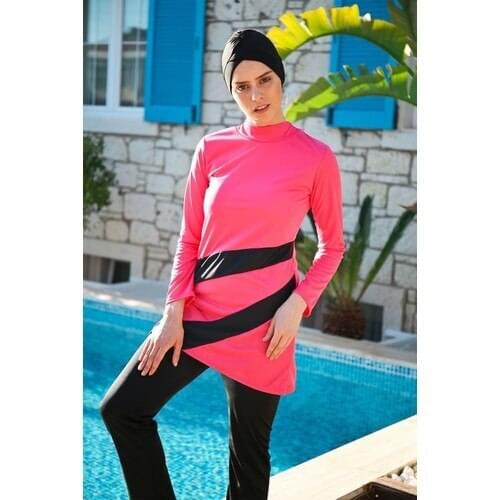 WOMEN HIJAB SWIMWEAR Riva Pasture Full Closed Pomegranate Flower