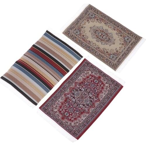 1Pc 1:12 Dollhouse Miniature Turkish Carpet Rug Floor Carpet Doll House Accessories For Dollhouse Decals New