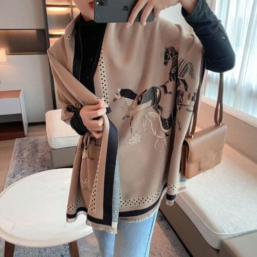 2021 Cashmere Scarf Winter Women Shawls Warm Blanket Wraps Female Foulard Bandana Scarves New Fashion Lady Pashmina scarfs