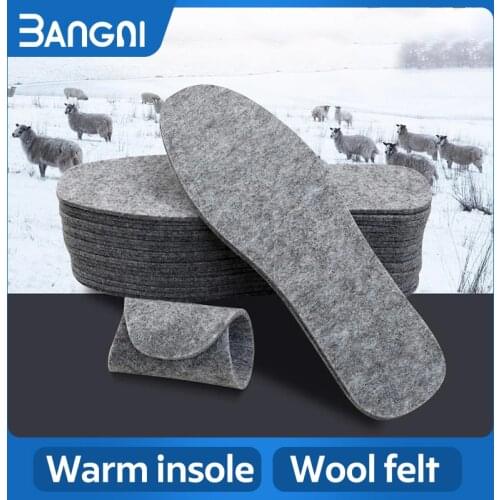3ANGNI 5 Pairs Wool Felt Insoles Thick Warm Insole For Shoes Genuine Wool Breathable Shoe Pad