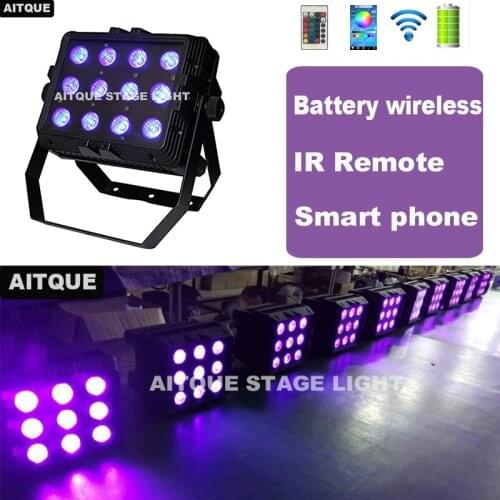 6pcs Outdoor led theater spotlight battery 12x18w dmx wireless battery wall washer wedding uplighting city color