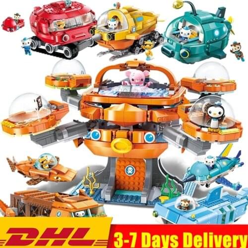 8Pcs/Set 2020 HOT NEW Creator Ideas City Octopus Octopod Octonauts Cartoon Building Blocks Model Sets Kits Kids Toy Duplo