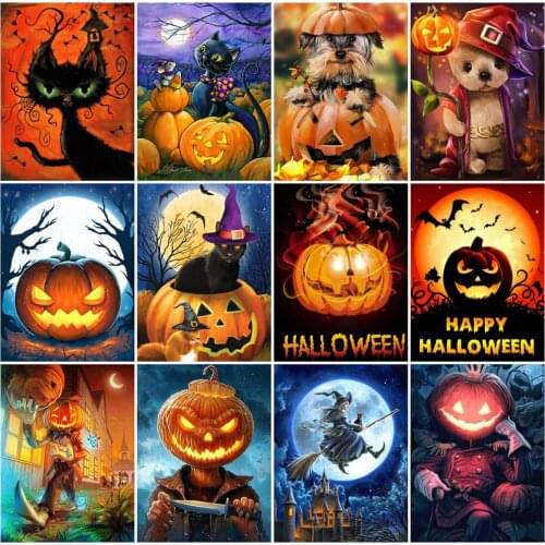 EverShine Diamond Painting Halloween Mosaic Kits DIY Diamond Embroidery Full Square Cartoon Cross Stitch Handicraft Hobby Gift