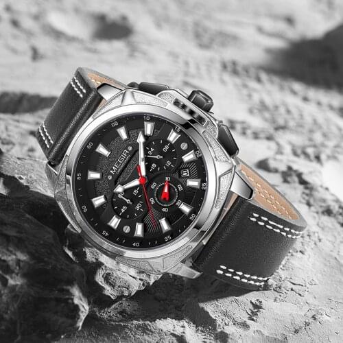 MEGIR New Mens Watches Top Brand Luxury Leather Business Fashion Watch Men Waterproof Clock Quartz Wristwatch Relogio Masculino