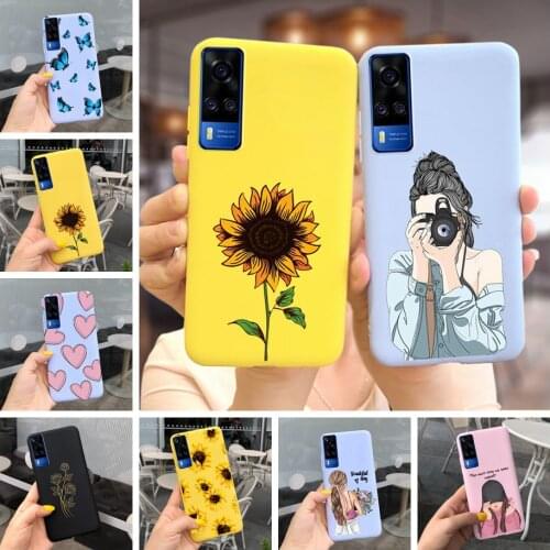 Cute Sunflower For Vivo Y31 2021 Case Vivo Y51 V2030 Soft Silicone Cover For Vivo Y31 Y51 A51A Y 31 51 A Phone Cases Full Bumper
