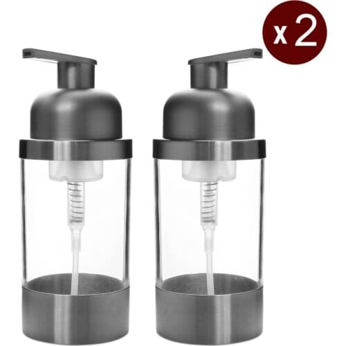2pcs/lot Stainless Steel Countertop Foaming Soap Liquid Dispenser (Satin Finish) Plastic Pump Head