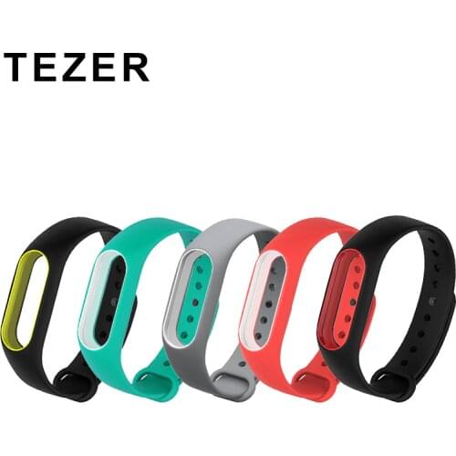 TEZER Double color mi band 2 accessories pulseira miband 2 strap replacement silicone wriststrap for xiaomi mi2 smart bracelet