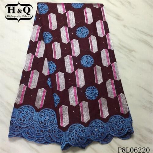 H&Q 2021 swiss cotton fabric in switzerland french voile lace mesh embroidery 5 yard african fabric with rhinestones and stones