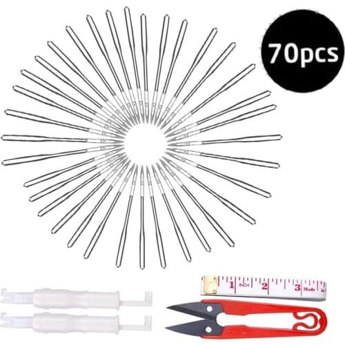 Nonvor 70 Count Sewing Machine Needles - 7 Sizes Sewing Machine Needles with Needle Threader, Scissors,Ruler, Universal Point