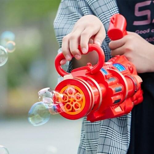 Outdoor Toy for Kid Toddler Automatic Outdoor Bubble Maker Plus Size Gatling Bubble Toy Bubble Blowing Machine Sport