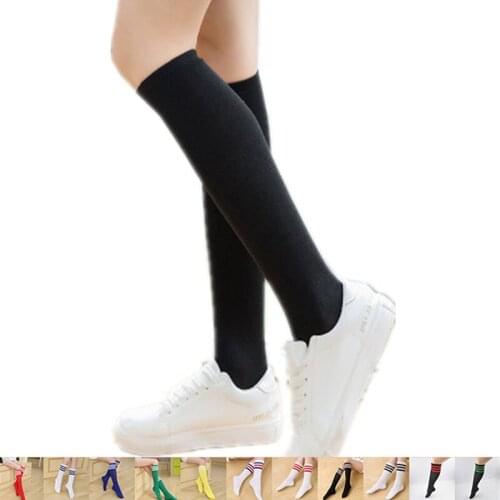 New Kawaii Knee High Socks Women 2020 Womens Long Socks Woman Compression Girls Female Stockings Sexy Black Over The Knee Socks