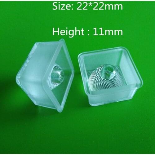 10 pcs 22*22*11mm square shape lens 3030 lamp XPE lamp lens cover waterproof bead surface stripe shape surface lens